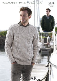 9434 DK - Sweater in Aran Design
