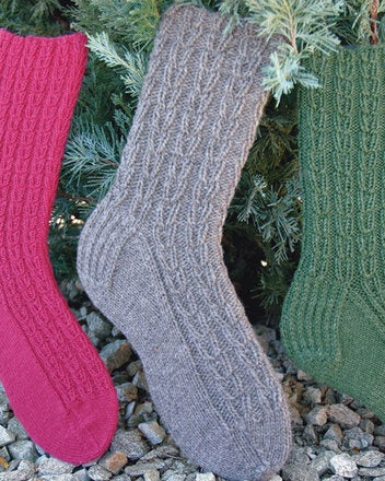 AC-85 Chain of Hearts Socks - Fingering, Sport/DK & Worsted wt.