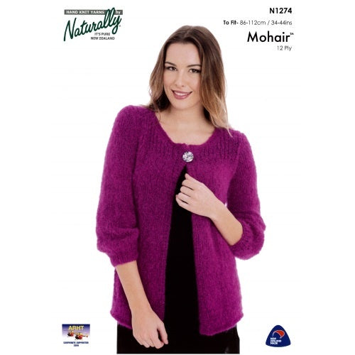 N1274 Mohair 12 Ply - Jacket with 3/4 Sleeves