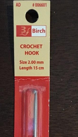 Birch Anodised Crochet Hook - 15cm