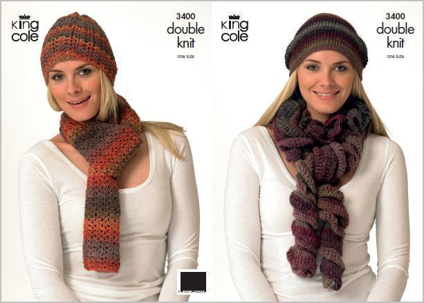 3400 Riot DK - Crochet Hat and Scarves