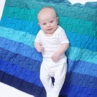 Deep Blue Sea - Basket Wave Baby Blanket in 10 Colours