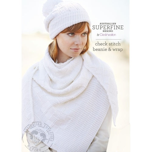 452 Check Stitch Beanie & Wrap - Australian Superfine Merino