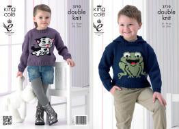 3710 Double Knitting - Frog and Cat Sweaters