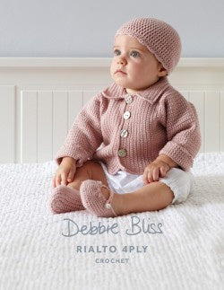 DB011 Rialto 4 Ply - Crochet Jacket, Beanie and Shoes