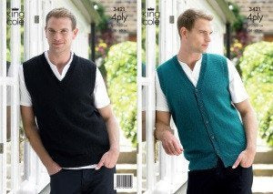 3421 Knig Cole 4 Ply - Slipover and Waistcoat