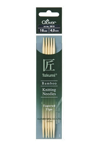 Bamboo Takumi Double Pointed Needles - 16cm