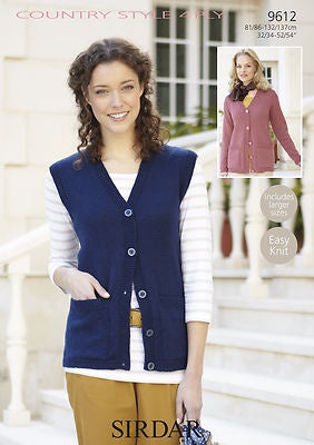 9612 Country Style 4 Ply - Cardigan and Waistcoat