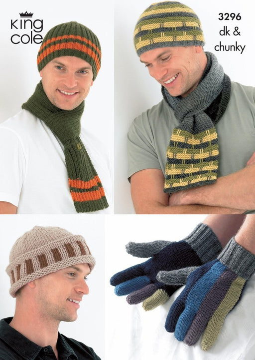 3296 Knig Cole DK & Chunky - Mens Hats, Scarves and Gloves