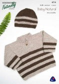 K715 Striped Sweater & Hat in 4ply and 8ply