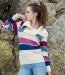 Rebecca Striped Sweater in Simple Fair Isle with Big Collar